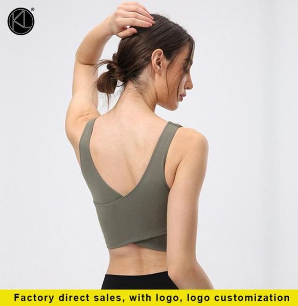 

yoga women039s sports bra fitness tube gym running workout crop female shockproof breathable back cross c29888306367