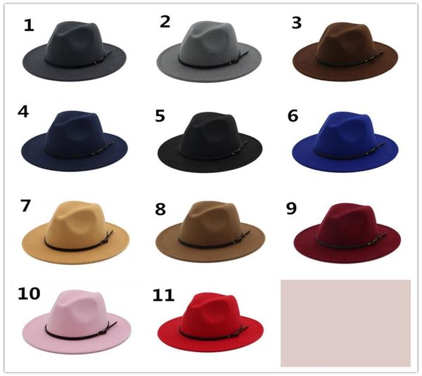 

vintage women elegant solid felt fedora hat band wide flat brim jazz hats stylish trilby panama caps r1216750363, Blue;gray