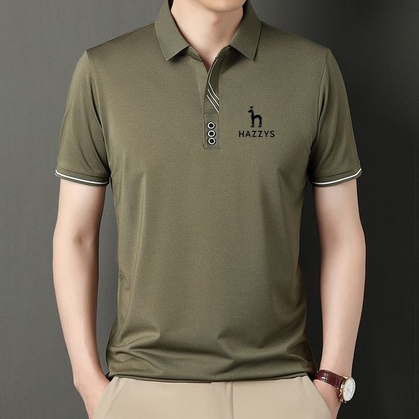 

men's polos summer mens polo shirts quick dry shirts short sleeve hazzys stamp lapels simple shirt for male selfcultivation size m4xl 2, White;black
