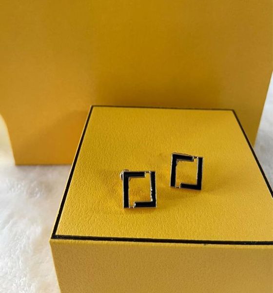 

2022 designer jewelry stud earrings double f black white letter earring women luxury jewelrys decoration party wedding8409528, Golden;silver