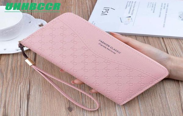 

wallets leather wallet women luxury long clutch ladies purse card holder zipper coin phone money pocket bag pink2778075, Red;black