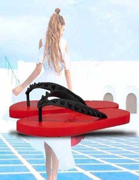 

summer slipper beach slides studs s flat men slide non-slip outdoor boy slippers flip flops sandalias luxurys designers with box9918619, Black