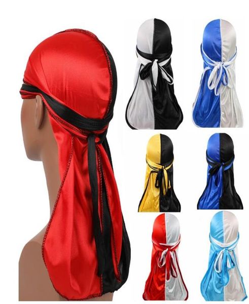 

durag silk long tail scarf cap men039s satin durags bandanna turban wigs men silky headwear pirate hat7914091, Blue;gray