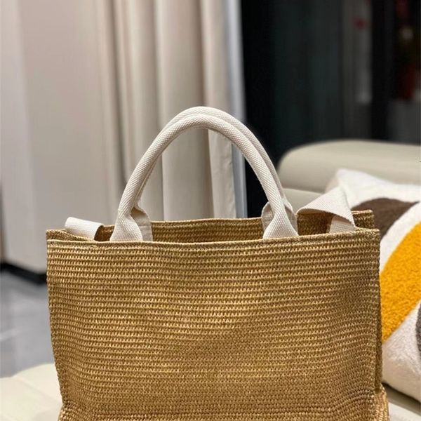 

shopping bags 4 color letter embroidery straw bag 2023 allmatch ladies woven large capacity handbag 230901