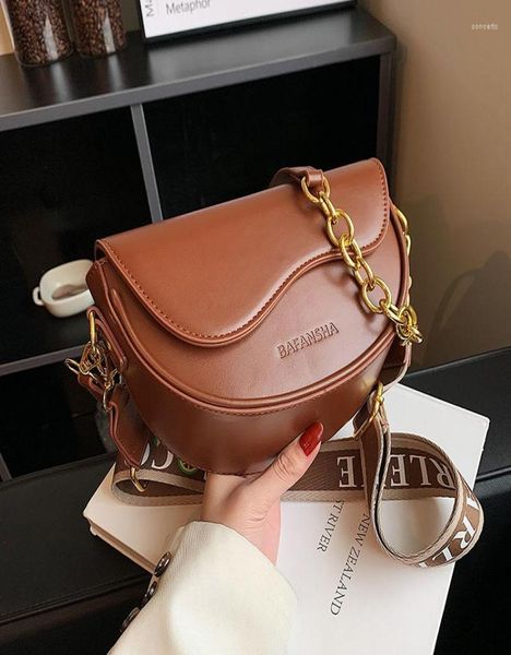 

evening bags pu leather saddle crossbody bag for women 2022 brand designer hobos shoulder handbag fashion ladies semicircle nana6003986