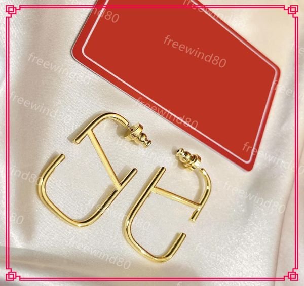 

fashion stainless steel ear studs for lady women designer earrings rose goldcolor v letter triangle earings party wedding jewelry5820940, Golden;silver
