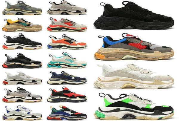 

casual shoes platform trainer luxury designer black white blue red green yellow bred mens triple s sneaker men women5015815