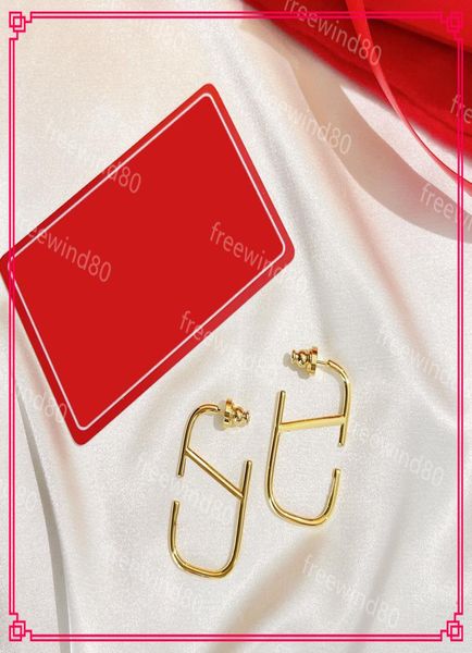 

hollow words earrings fashion titanium steel ear studs for lady luxurys designers earrings women goldcolor v letter triangle eari9577534, Golden;silver
