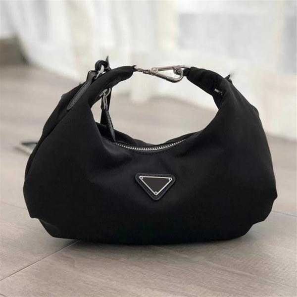 

cosmetic bags cases women black could re-nylon hobo shoulder bags medium size with silver chain metal luxurious designer totes han250u