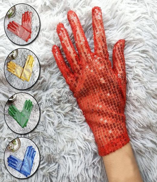 

shining sequined gloves evening party costume gloves stretch mittens dancer singer nightclub dance stage show accessories8959770, Blue;gray