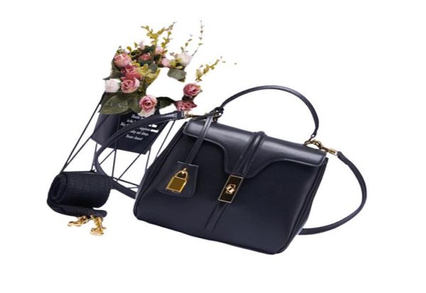 

trendy new style 16 bag small original handbag brass lock flap removable shoulder strap ladies shoulder bag messenger bag ce186261039617