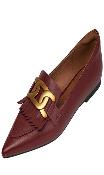 

sandals retro flat pointed toe loafers women metal chain decor fringe tassel grandma shoes spring comfort vacation casual 2021 h8v9374954, Black