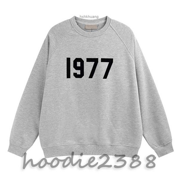 

ess 1977 designer esen men's esenta pullover sweatshirt oversized garment men's and women's long sleeve digital print crewnec, Black