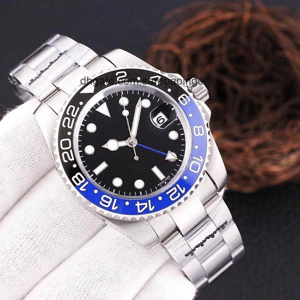 

mens watches 40mm automatic mechanical watch stainless steel blue black ceramic sapphire wristwatches super luminous montre de luxe, Slivery;golden