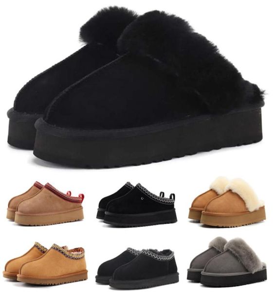 

slippers boots designer womens boot half ankle booties tasman shearling slipper women shoes snow fashion chestnut warm winetr boot2512965, Black