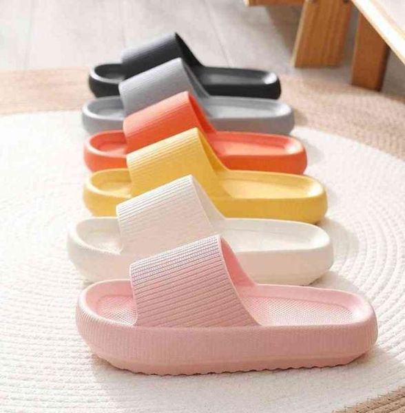 

cloud slippers thick platform slippers eva soft hole indoor shoes bathroom comfortable nonslip softsoled sandals for women7398869, Black