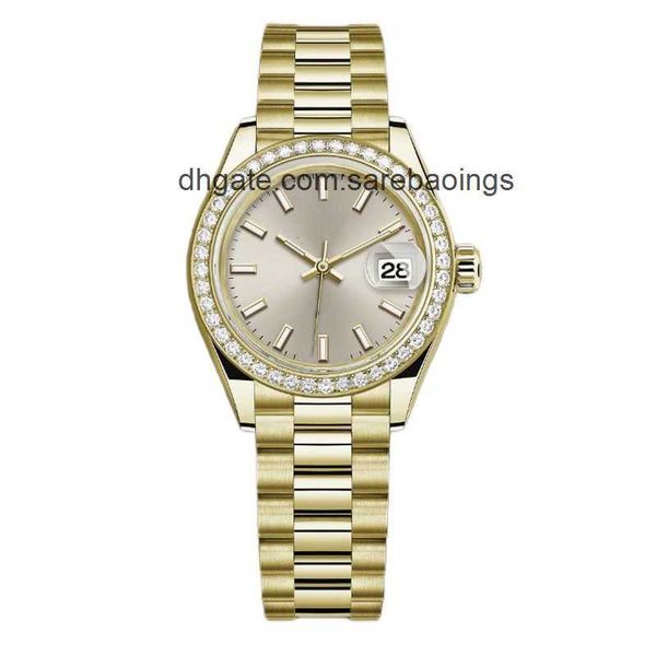 

watch designer diamond watches womens automatic rose gold date size 36mm 31mm 28mm sapphire glass waterproof montres pour dames ladies iced, Slivery;golden