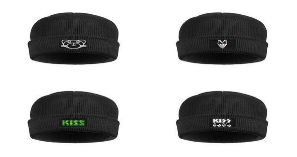 

fashion kiss music winter warm beanie skull hats wool band art rock theartsweekndsongskiss land cat face rock band creative de9453734, Blue;gray