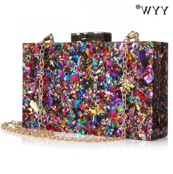 

bags new wallet stylish multicolor sequin evening bag luxury women bridal party prom blingbling wedding clutch purse acrylic hand6149972