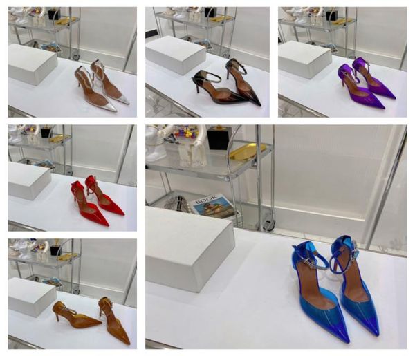 

candy jelly color transparent heel woman dress shoes summer clear sandals 2022 luxury design lady heels ankle strap pumps flipflo2700081, Black