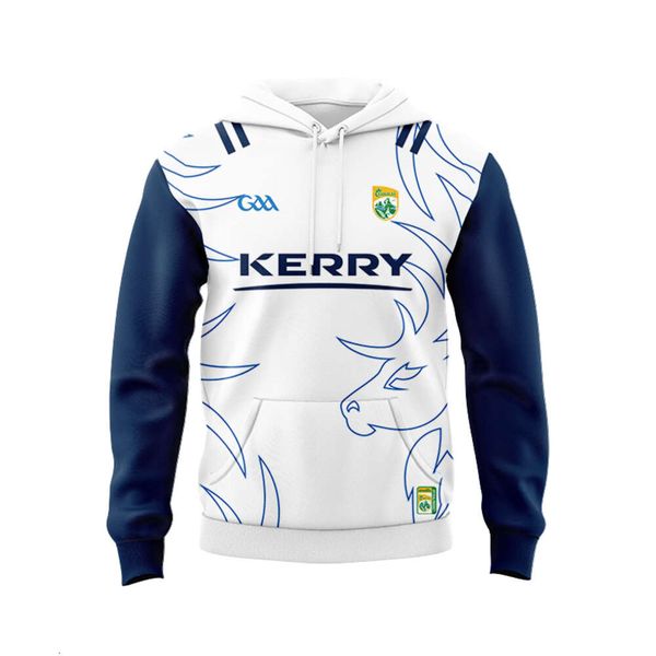 

2023 kerry gaa away goalkeeper jersey rugby jersey hoodie, Black;gray