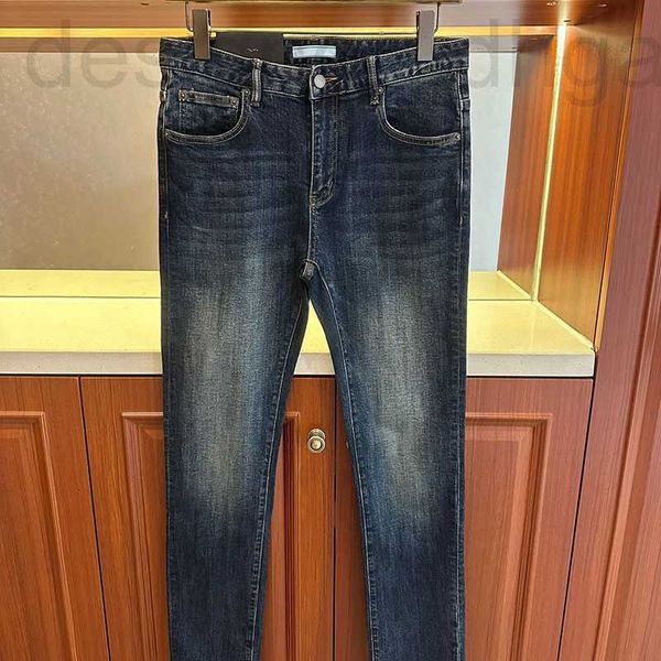 

mens jeans designer correct version of early autumn single item men's and womens small leg jeans with high-end long pants triangle logo, Blue