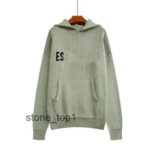 

designer sweaters fashion men embroidery knitting long sleeve hoody pullover letter knit hoodie winter essentialclothing men hoodieessential, Black