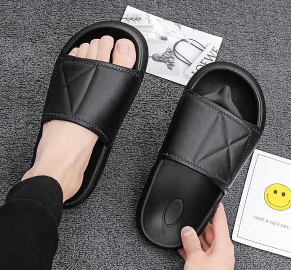 

fashion male men designer slippers outdoor flipflops summer outdoor house summer flat beach sandals slipper2080684, Black