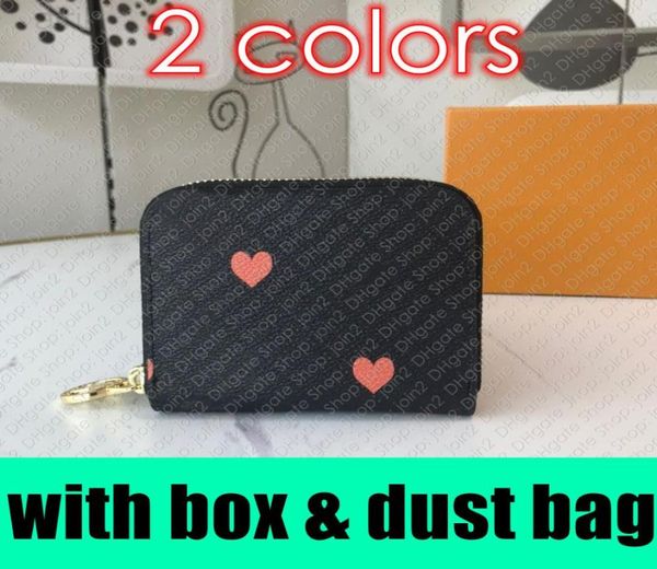 

m80305 game on zippy coin purse designer womens compact zippy hearts symbol organizer wallet key card holder pouch cles4791945, Red;black