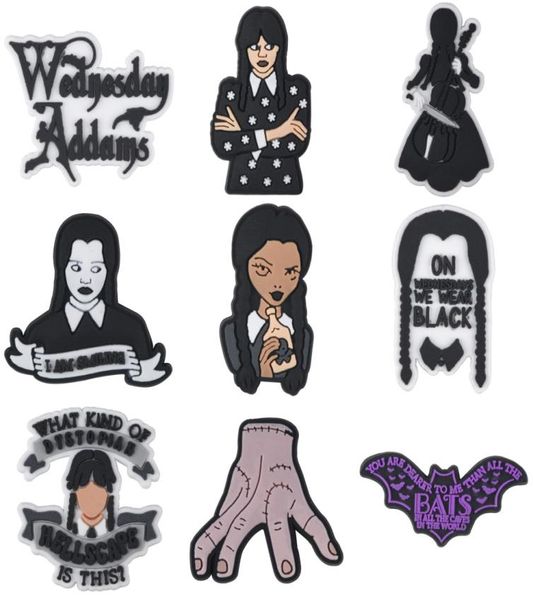 

shoe parts accessories 2023 christmas decorations wednesday thing hand from addams family ornament resin figurine decor shoe charm4030199, White;pink