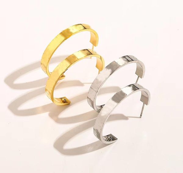 

18k goldplated earrings 925 silver hoop women039s geometric charm love earring luxury designer earrings fashion brand jewelry2883464, Golden;silver