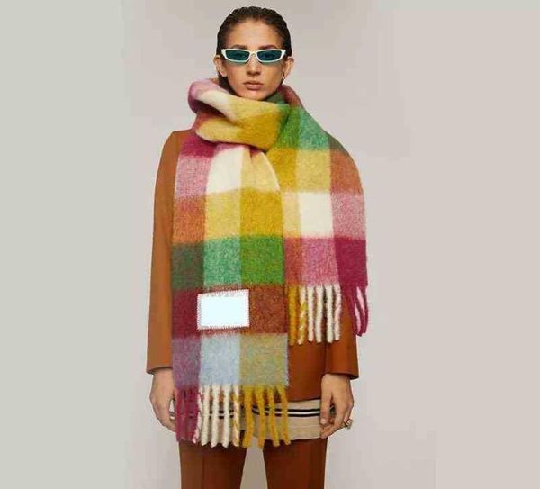 

cashmere ac studios scarf women039s shawl thickened plaid 2022s autumn winter and womenymcategory6917766, Blue;gray
