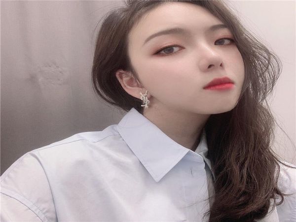 

korean new full diamond letter earrings whole super sparkle crystal fashion evening dress earrings new earrings for women3457739, Golden