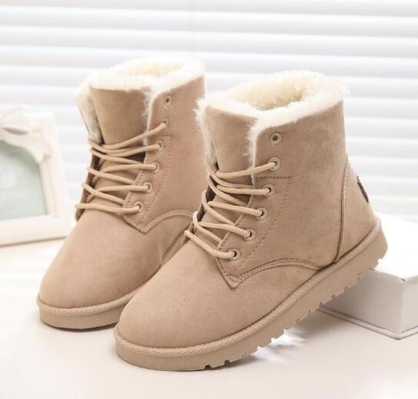 

2018 winter new european and american ladies fashion tie thick warm martin boots women039s slip plus cotton street snow boots 31194635, Black
