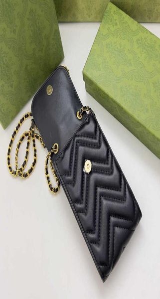 

soft lambskin wallet retro womens mobile phone bag designer quilted chain bag ladies coin purse mini cosmetic bags1750181, Red;black
