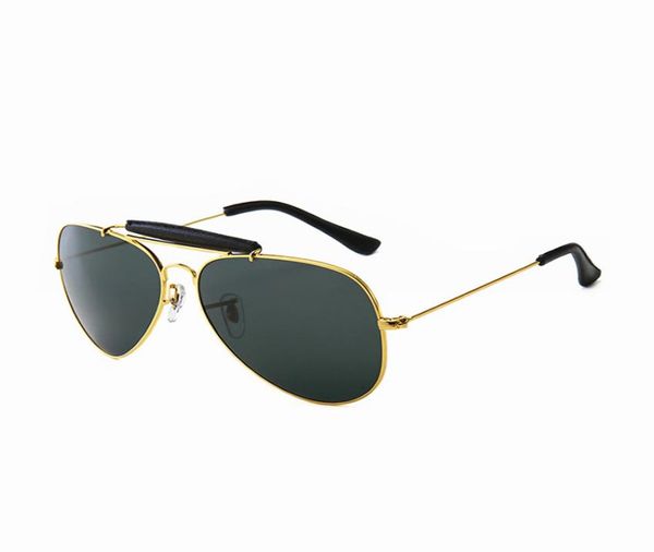 

2021 luxury designer fashion sunglasses for men women summer aviation pilot eyeglasses lenses metal frame with leather case paper3600357, White;black