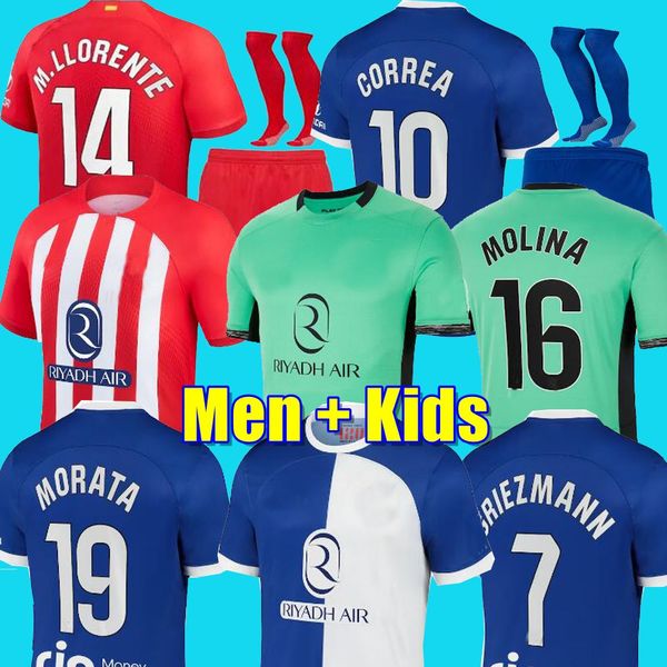 

soccer jerseys 23 24 memphis home 2023 m. llorente correa camiseta football shirts kids griezmann r. de paul carrasco 120th anniversary atle, Black;yellow