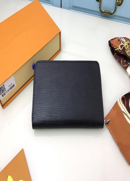 

5a long classic water ripple womens luxury designer bag handbags long pattern wallet designer clutch bags card bag and chan5195064, Black