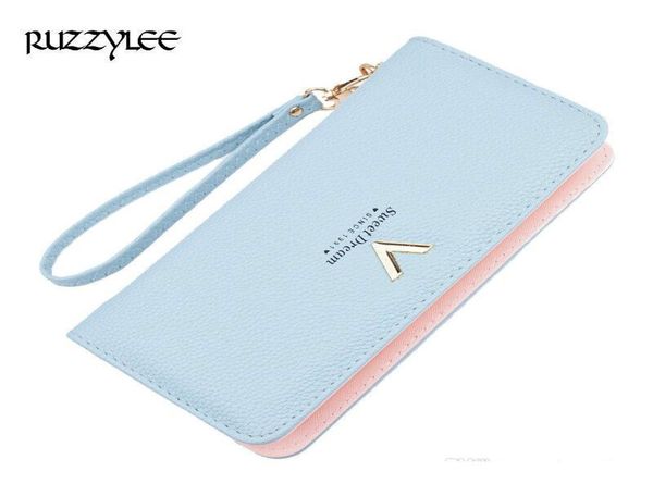

new luxury ladies purses female brand wallets women long zipper purse woman wallet leather card holder clutch portefeuille femme7843317, Red;black