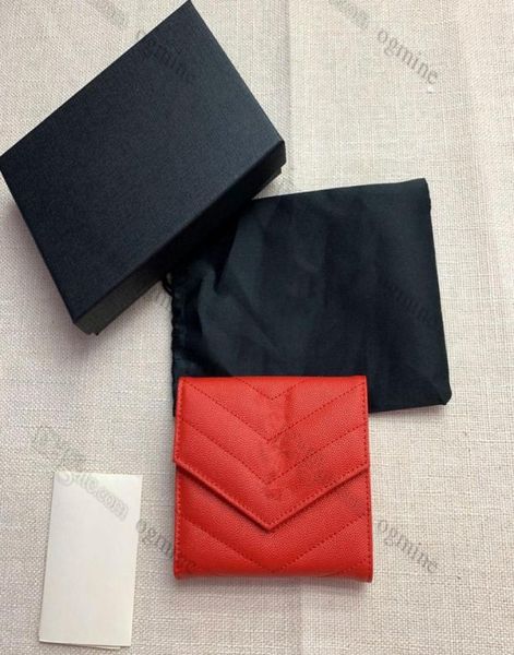 

fashion designer womens monograms wallets card bag snapbutton girls flap card holder with interlaced letter metal compact 3 tri f8283617, Red;black