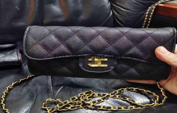 

designer leather new caviar chain channel shoulder bag wallet womens mens lovers card handbag pocket purse luxurious messenger bag2933502, Red;black