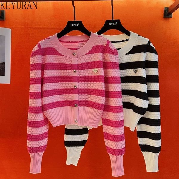 

womens sweaters spring pink knitted cardigan women korean fashion casual vneck long sleeve black white striped sweater mujer knitwear 23090, White;black