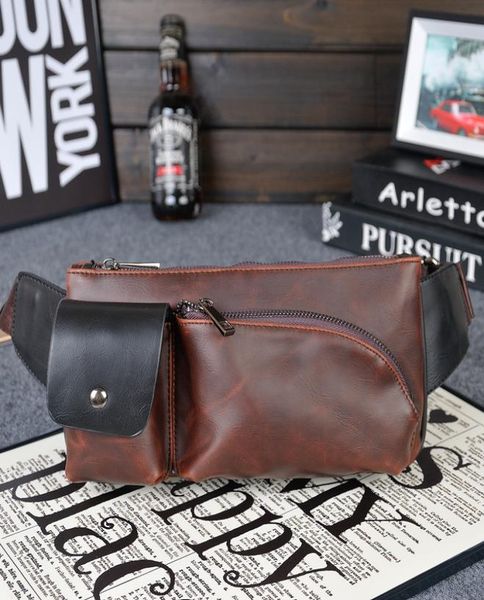 

vintage men waist pack casual genuine leather waist packs for men cool packs leather cycling bags mens shoulder bags wallets belt 7657486