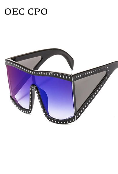 

oec cpo vintage oversized square sunglasses women men fashion big frame windproof sun glasses men shades driving goggles uv400l933403201, White;black