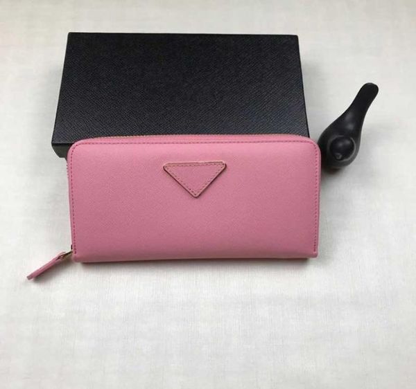 

women fashion long wallet triangle decoration wallets lady genuine leather zippy purse men card holders wallet with b9696500, Red;black