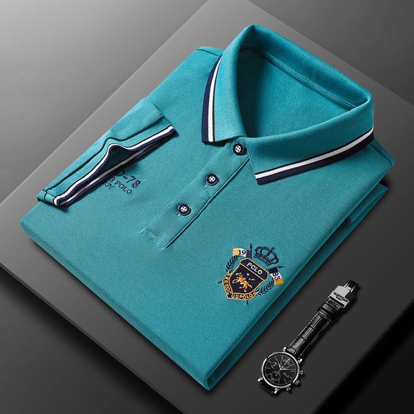 

men's polos summer short sleeve tshirt fashion embroidery thin style polo shirt business casual 230901, White;black