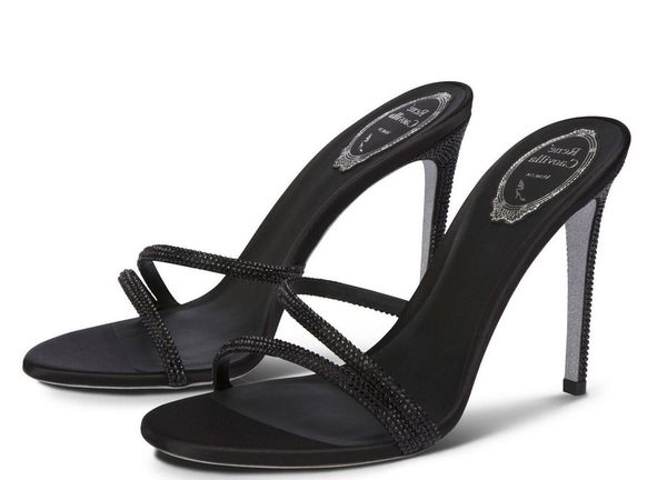 

elegant women sandal wedding bride high heels genuine leather jewelled sandals crystal strap pop sandals open toe wedding party high heel sh, Black