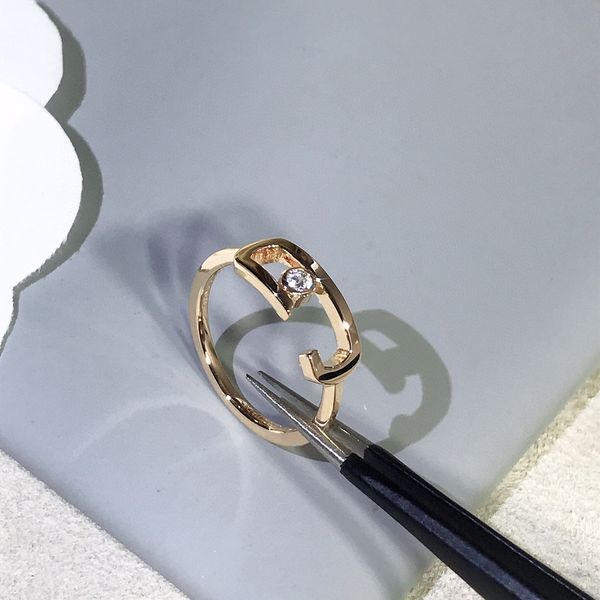

2023 luxury quality charm punk band ring with diamond in two colors plated v gold material special design have stamp ps7592b, Silver