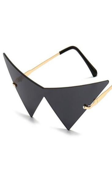 

fashion rimless sunglasses siamese lens sun glases funny eyewaer masquerade party spectacles hip hop eyeglasses a8166846, White;black