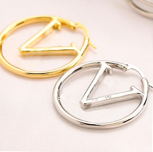

women letter hoop earring with stamp gold silver letters earrings for gift party fashion special design jewelry accessories1896598, Golden;silver